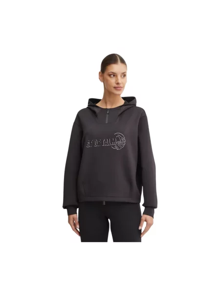 Sportalm bluza z kapturem gładka czarny