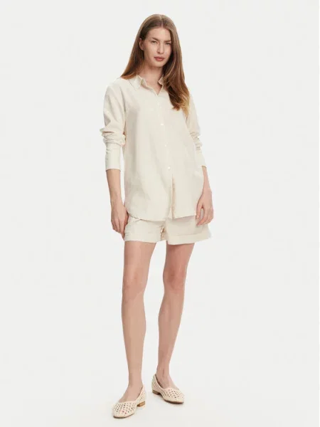 Selmark Set košulja i tekstilne kratke hlače bež