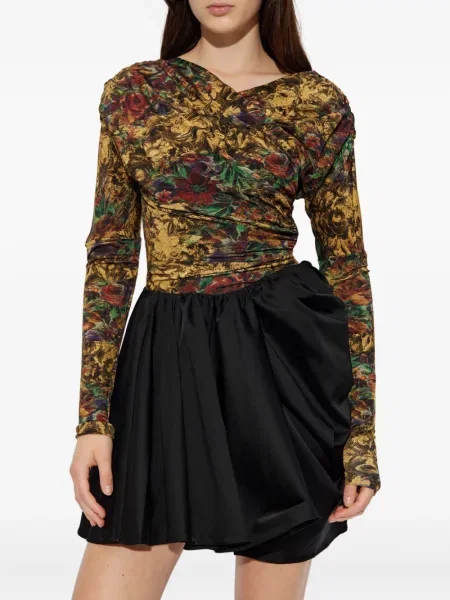 Top Ganni cu model floral lung