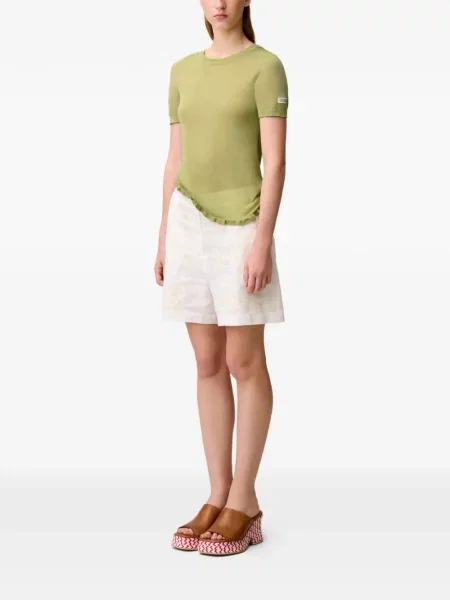 Koszulka Claudie Pierlot z falbankami zielona