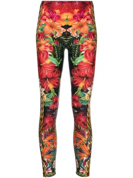 Leggings Philipp Plein cu imagine tip Hawaii roșu