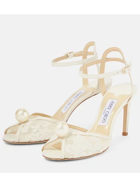 Sandale Jimmy Choo din piele alb