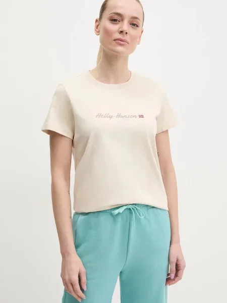 Helly Hansen t-shirt CORE GRAPHIC beżowy