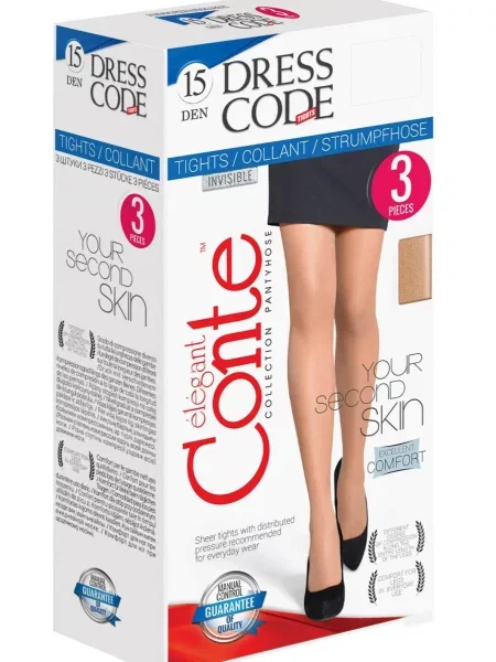 Капроновые женские колготки 15 den CODE чорні