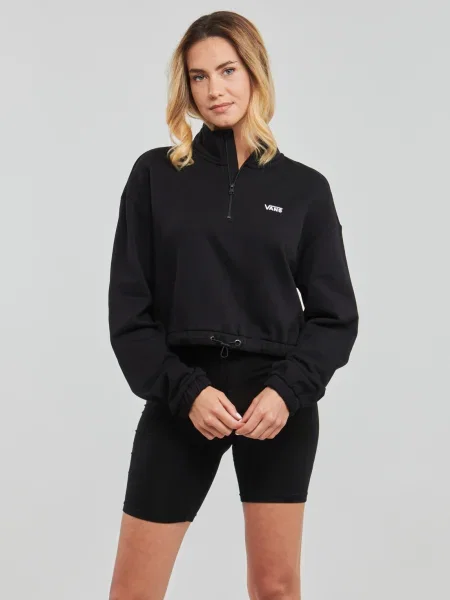 Hanorac din fleece Vans din fleece de jumătate de fermoar negru