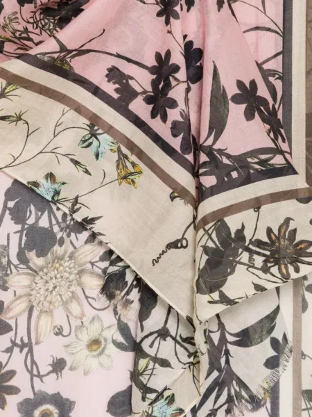 Fular Marc O'polo cu model floral cu imagine roz