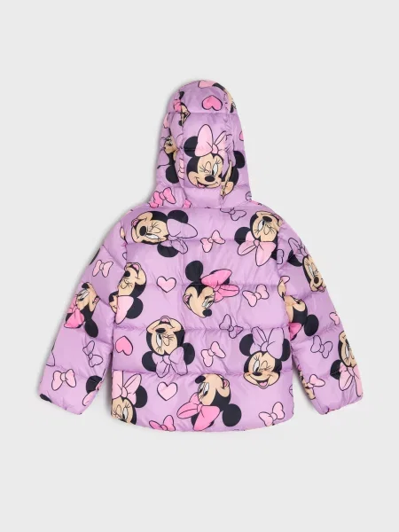 Sinsay Prošívaná bunda s kapucí Minnie Mouse fialová