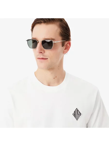 Lacoste T-Shirt Z Okrągłym Dekoltem Classic Fit biały
