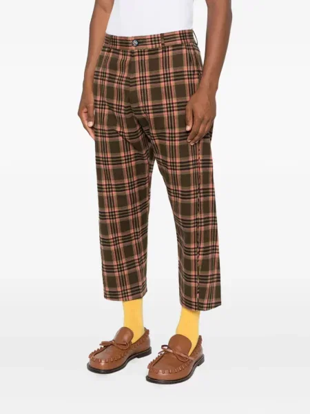 Kostkované kalhoty Moschino zelené