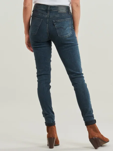 Skinny fit džínsy Levi's 721 s vysokým pásom modrá