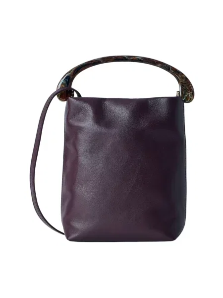 Torebka Dries Van Noten skórzana fioletowa