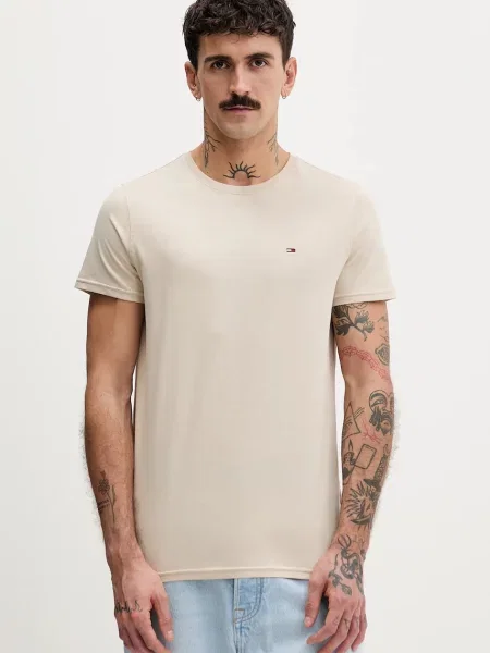 Тениска Tommy Jeans бежово