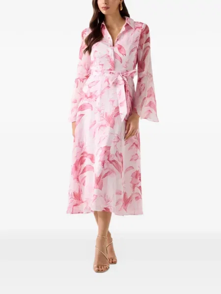 Rochie midi Guess cu model floral cu imagine alb