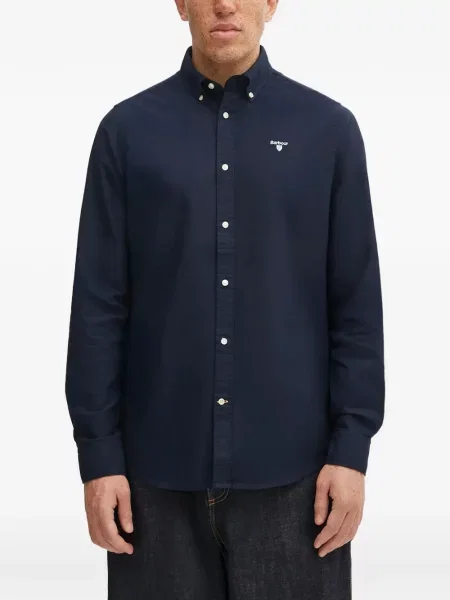 Lung cămașă Barbour din țesătură twill cu autograf albastru