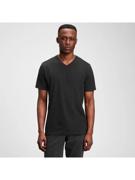 Тениска GAP Classic Vneck Tee True Black XS черно
