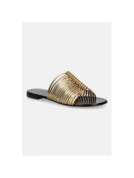 Klapki Giuseppe Zanotti skórzane żółte