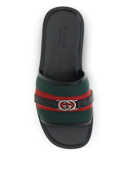 Sandały Gucci w paski czarne