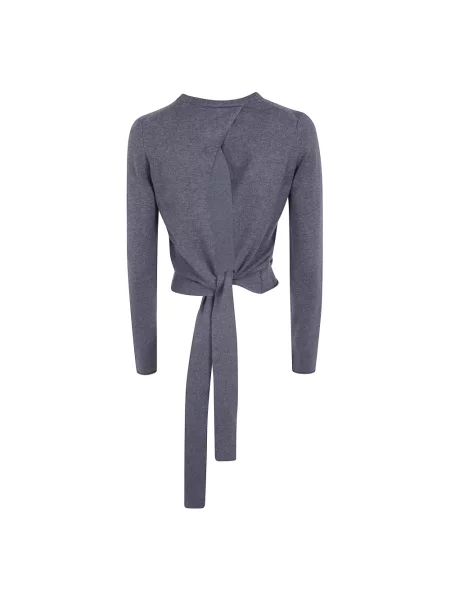 Sweter Semicouture z odkrytymi plecami szary