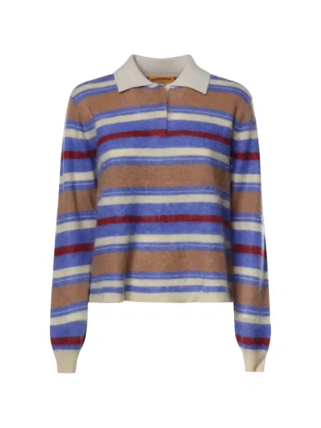 Gulerat tricou polo Guest In Residence cu dungi albastru
