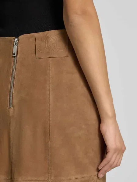 MAX&Co. Spódnica skórzana Guelfi Straight Fit brązowy