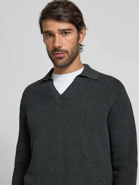 Sweter z dzianiny z prążkowanymi wykończeniami model ‘kollo’ Matinique