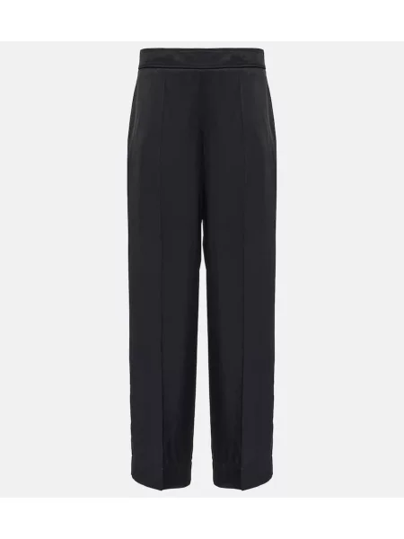 Pantaloni Jil Sander cu talie înaltă albastru