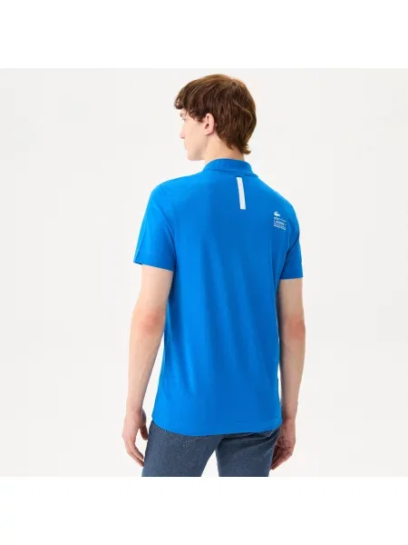 Lacoste Koszulka Polo O Regularnym Kroju Markowa Piqué niebieska