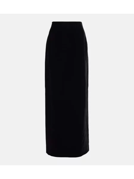 Fusta maxi Wardrobe.nyc de catifea negru