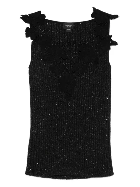 Top Giambattista Valli cu model floral negru