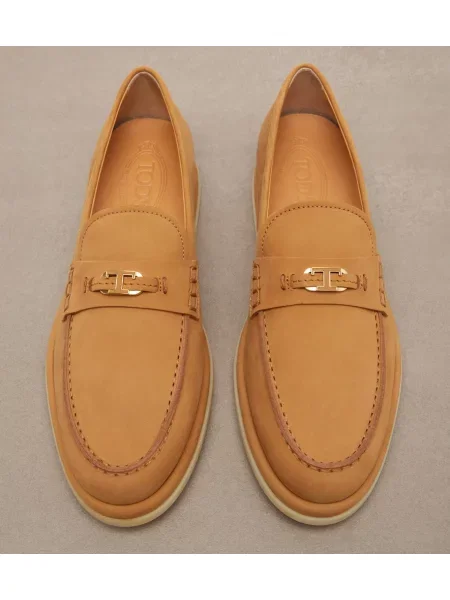 Pantofi loafer Tod's din piele bej