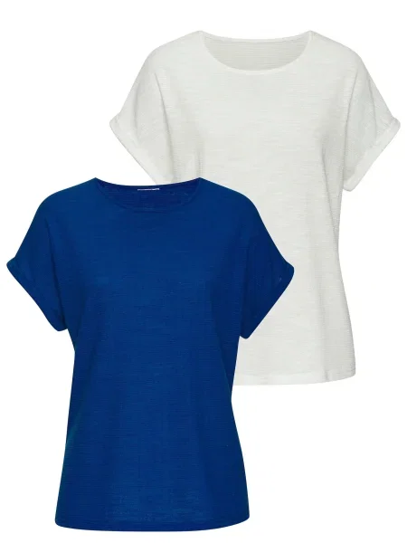 VIVANCE Tričko modrá / přírodní bílá