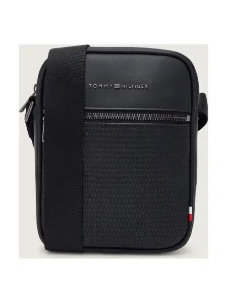 Válltáska Tommy Hilfiger Th Woven Mini Reporter fekete