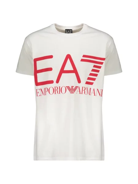 Raštuotas trumpas marškinėliai Ea7 Emporio Armani balta