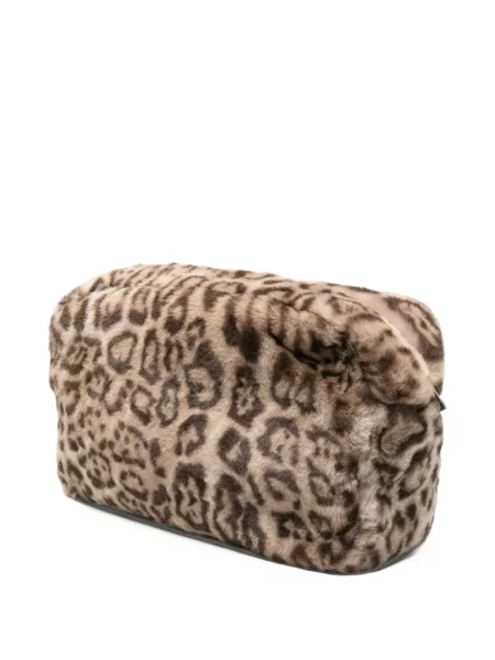 Geantă plic Apparis cu imagine cu model leopard cu blană maro