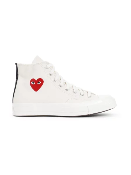 Sneakersy Comme Des Garcons Play w serca skórzane casual białe