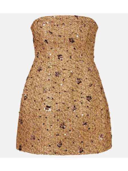 Rochie Simkhai din tweed de costum auriu