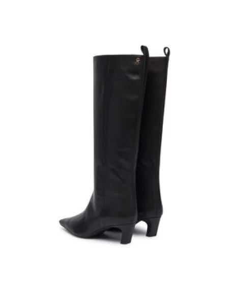 Tommy Hilfiger Zimski škornji Kitten Heel Leather High Boot črna