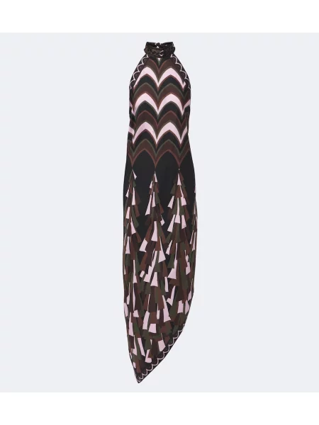 Rochie midi Pucci de mătase cu gât halter