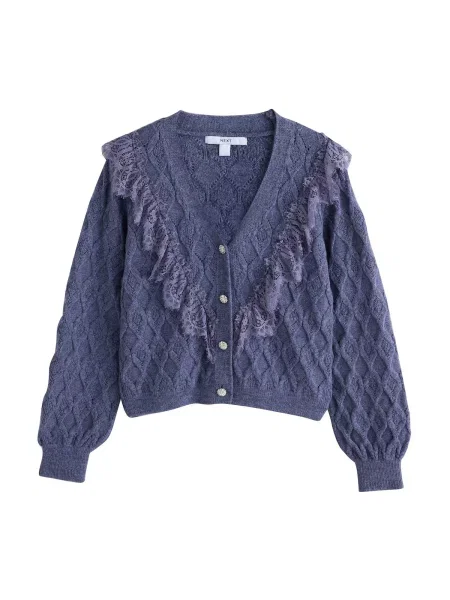 Next Geacă tricotată violet albastru