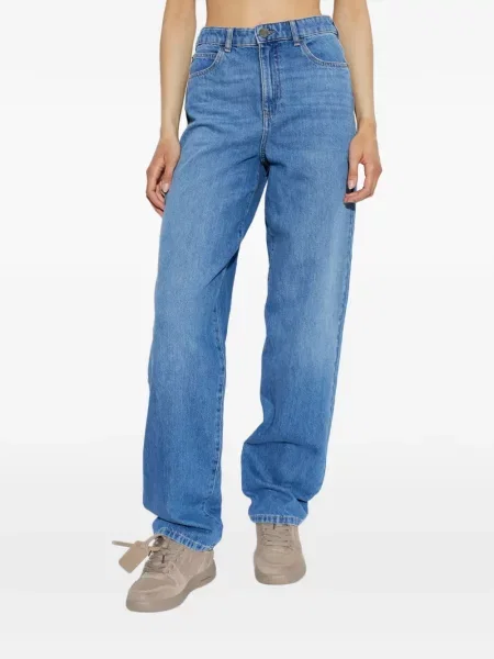 Дънки straight leg Emporio Armani с автограф синьо