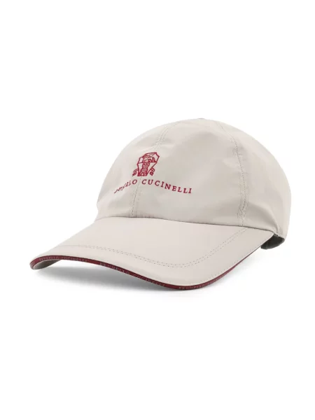 Czapka z daszkiem Brunello Cucinelli z logo beżowa