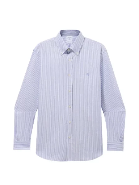 Cămașă Brooks Brothers cu dungi din țesătură twill alb