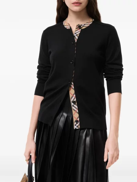 Vilnonis pledas kardiganas Burberry juoda
