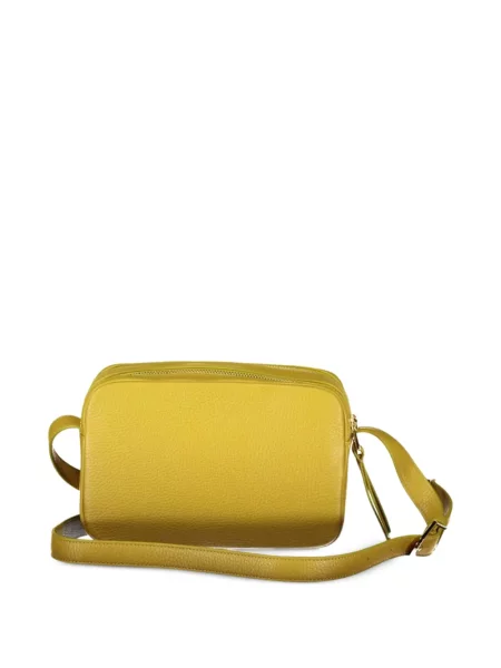 Bőr crossbody táska Coccinelle autogrammal sárga