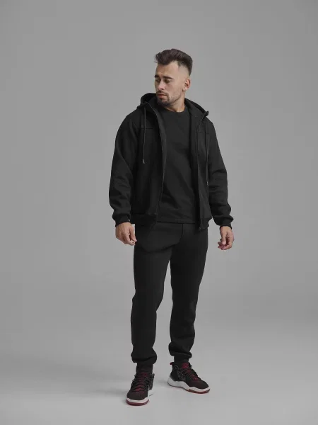 Флисовый костюмный спортивный костюм Handy Wear черный