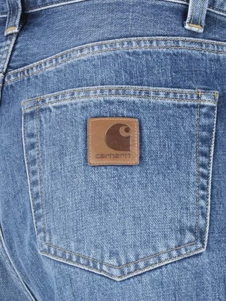 Džinsai Carhartt Wip penkių kišenių dizainas mėlyna
