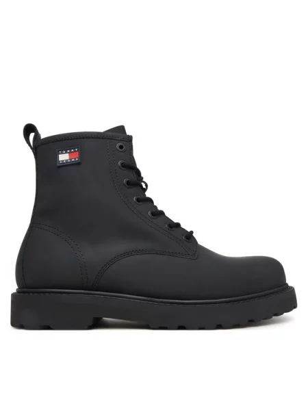 Gležnjače Tommy Jeans Archive Rubber Lace Boot crna