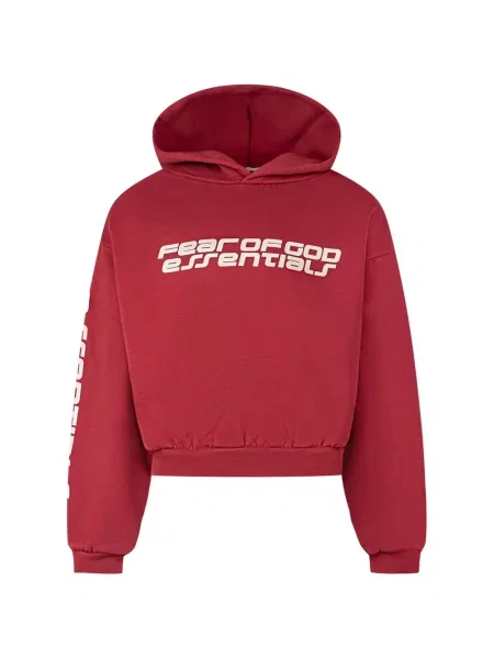 Dětska mikina s kapucí Fear Of God Essentials červená