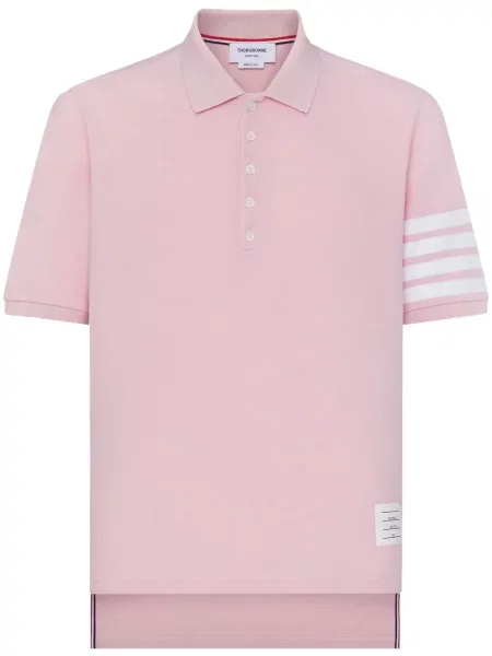 Tricou polo Thom Browne cu dungi roz