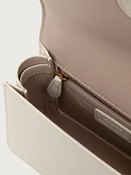 Pinko чанта crossbody дамска от кожа бежово